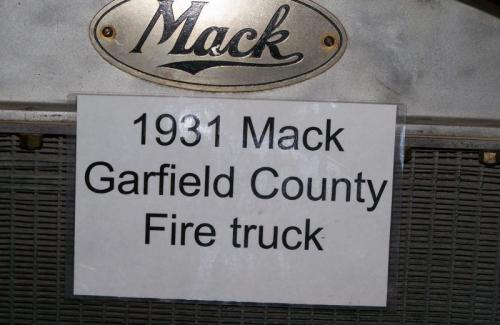1931 Mack Garfield County fire truck sign