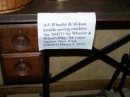 AA Wheeler & Wilson treadle sewing machine sign